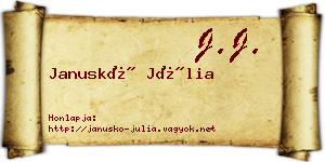 Januskó Júlia névjegykártya